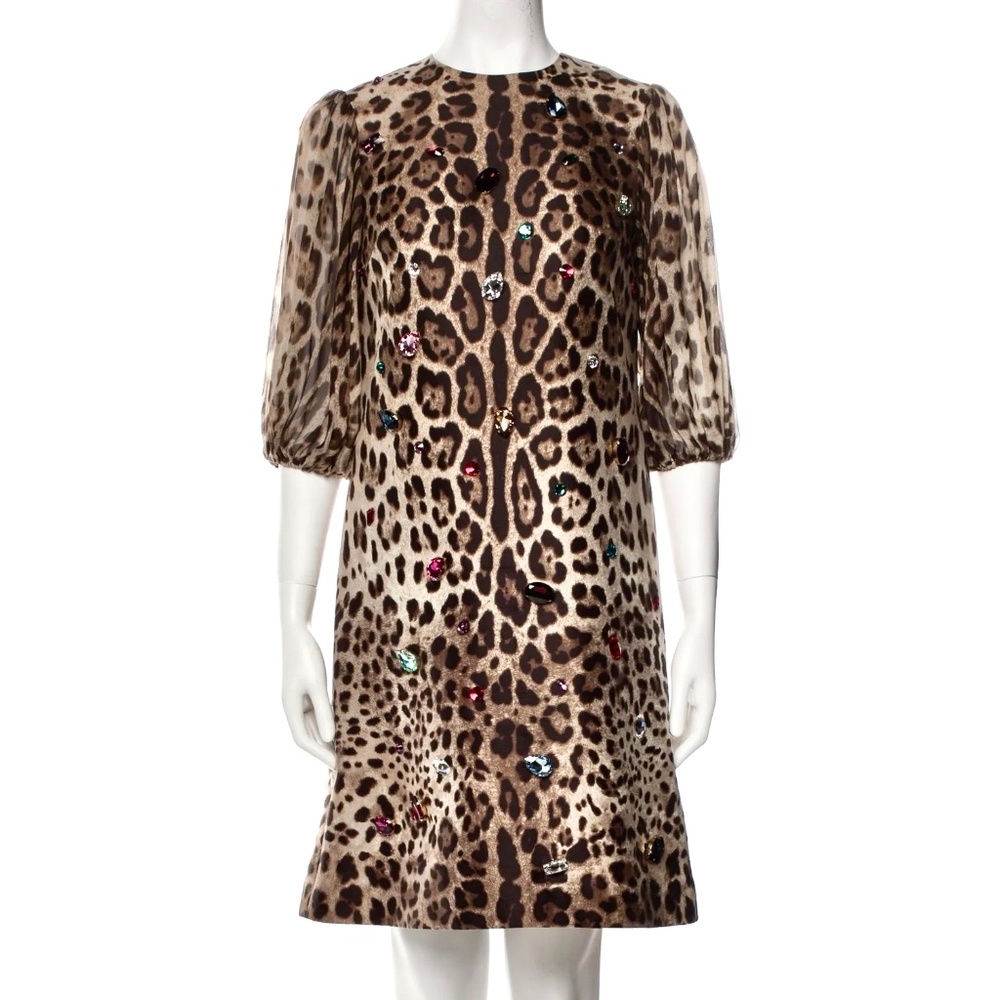 Dolce Gabbana  Jeweled Wool Mini Dress  Size:  IT40